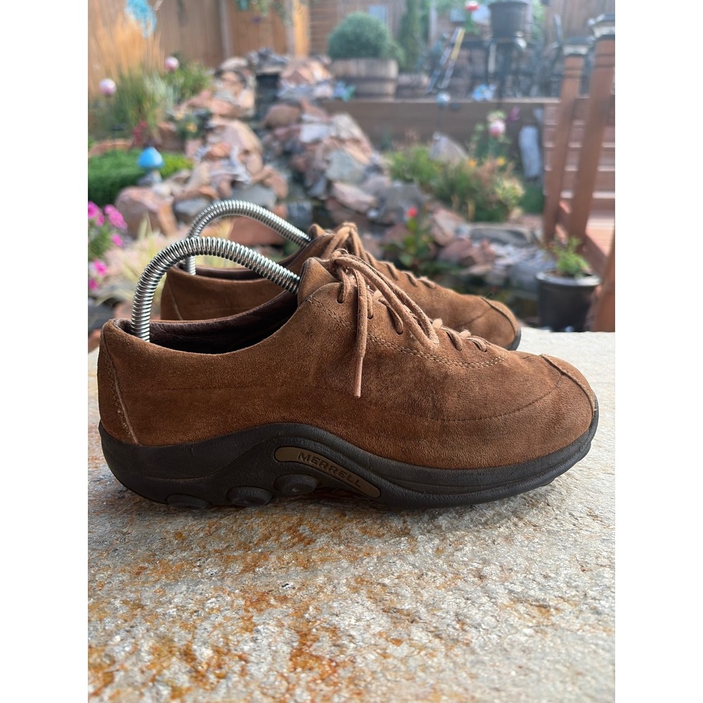 Merrell Jungle Turf Sandstone Brown Suede Lace Up Walking Shoes Womens 8.5